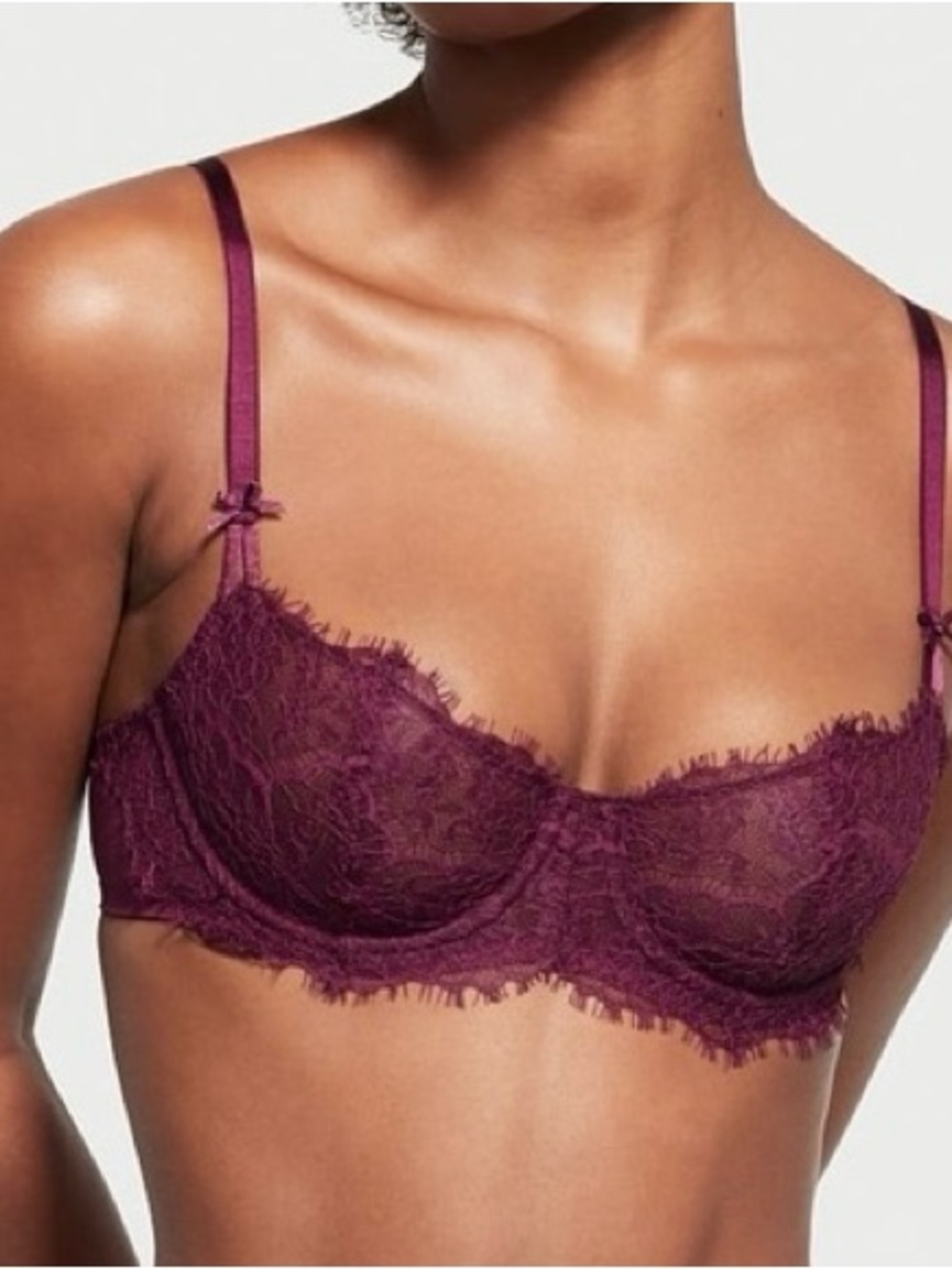Victoria's Secret Dream Angels Wicked Unlined Lace Balconette Bra 34C NWOT